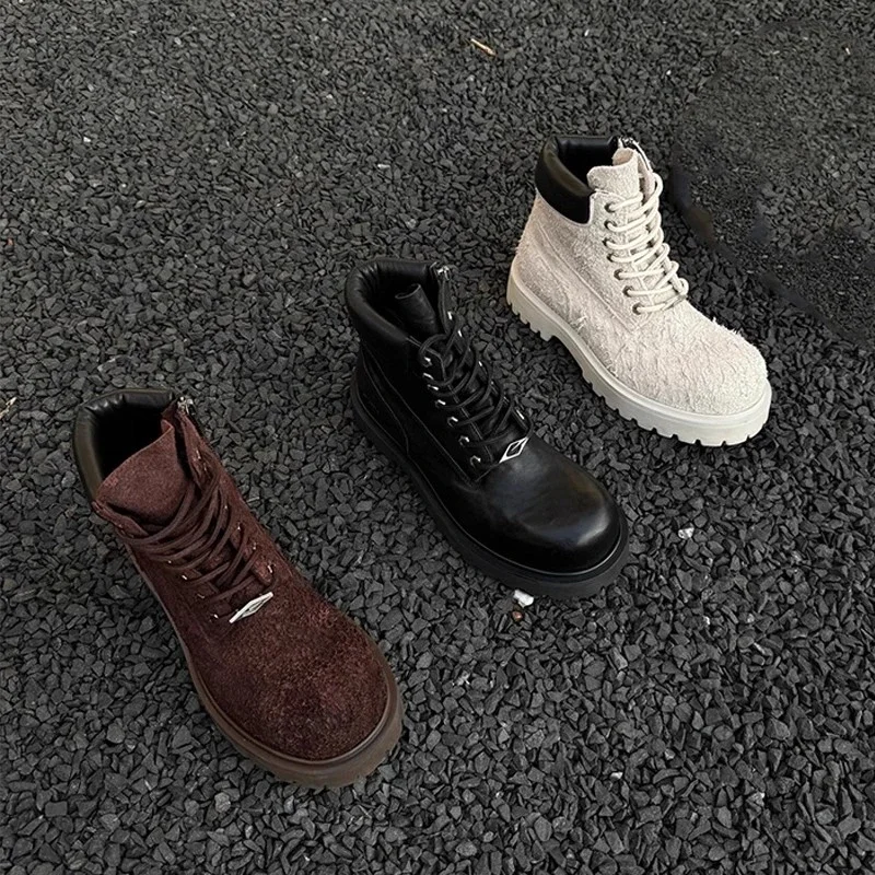 High-Top Men's Boots Korean Style Desert Boots Outdoor Motorcycle Work Boots Thick Bottom Boots Warm round Toe
High-Top Men's Boots Korean Style Desert Boots Outdoor Motorcycle Work Boots Thick Bottom Boots Warm round Toe
