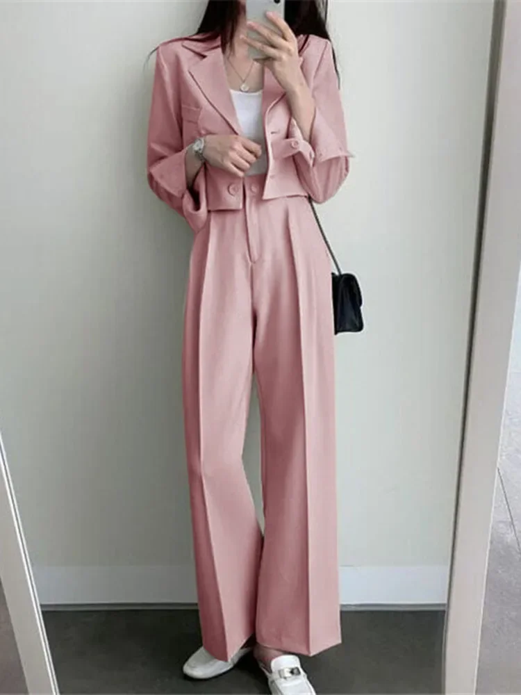 Ol Широкие брюки с высокой талией Conjunto Feminino, новый офисный женский элегантный костюм, корейский пиджак с короткими рукавами и длинными рукавами, комплекты из 2 предметов
Ol Широкие брюки с высокой талией Conjunto Feminino, новый офисный женский элегантный костюм, корейский пиджак с короткими рукавами и длинными рукавами, комплекты из 2 предметов