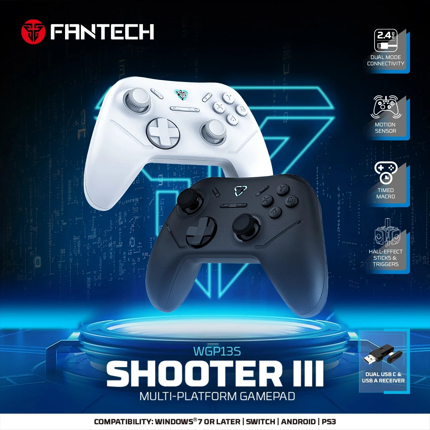 Wireless Dual-mode Game Controller With High Sensitivity For Switch/PC Fully Hall Controller Compatible With Multiple Platforms
Wireless Dual-mode Game Controller With High Sensitivity For Switch/PC Fully Hall Controller Compatible With Multiple Platforms