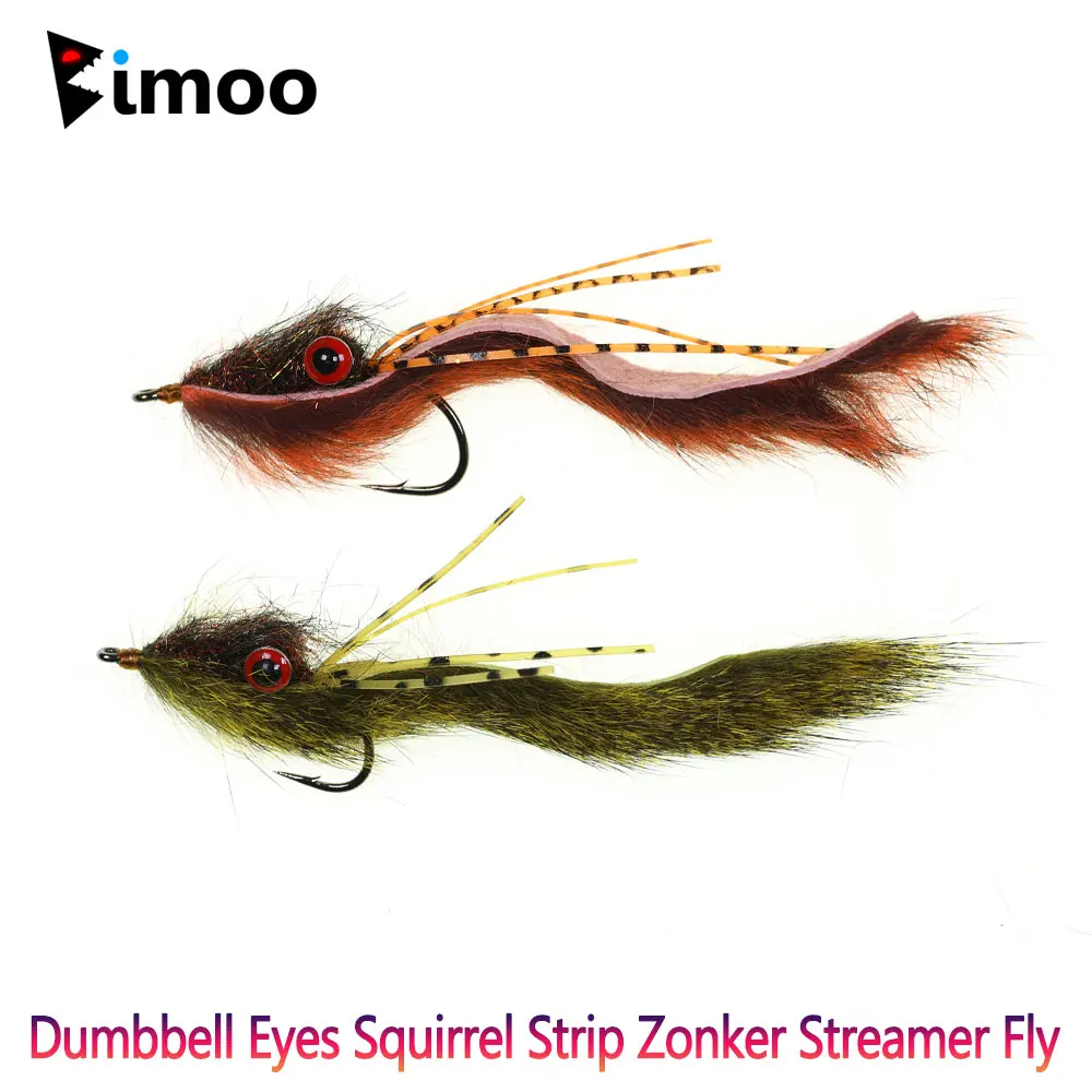 Bimoo 1/2PCS #4 #6 Brass Dumbbell Eyes Squirrel Strip Zonker Streamer Fly Baitfish Fly For Pike Trout Bass Red Fish Fishing Lure
Bimoo 1/2PCS #4 #6 Brass Dumbbell Eyes Squirrel Strip Zonker Streamer Fly Baitfish Fly For Pike Trout Bass Red Fish Fishing Lure