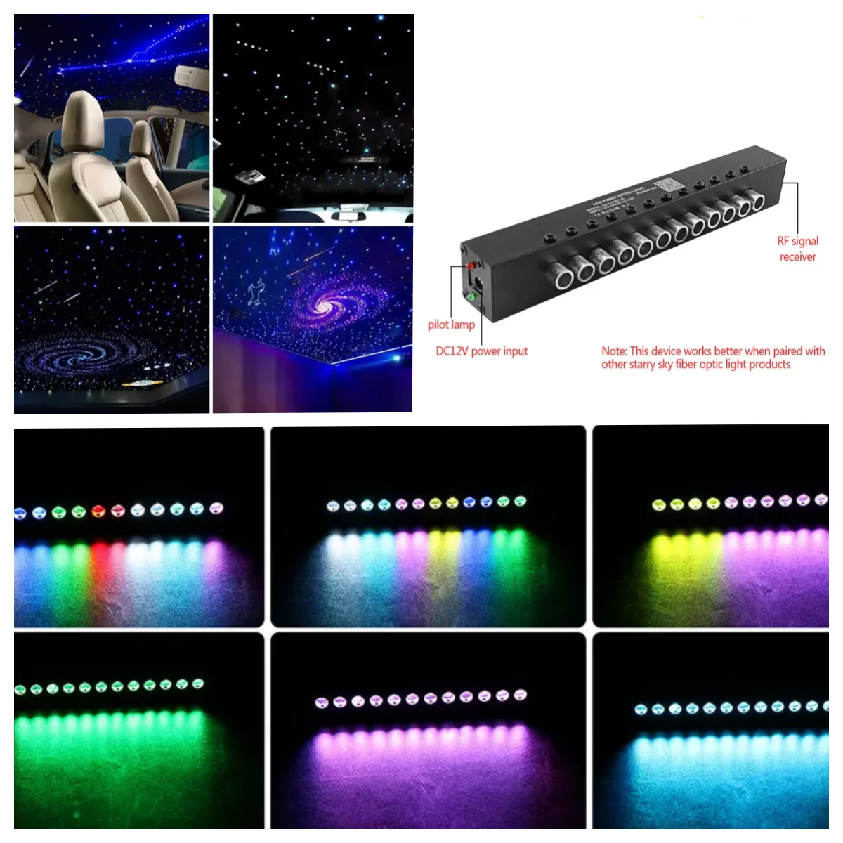 12V 12 Holes RGBW Meteor Ceiling Car Starry Sky Fiber Optic Light Bluetooth APP RF Control Car Roof Star Shooting Effect Light
12V 12 Holes RGBW Meteor Ceiling Car Starry Sky Fiber Optic Light Bluetooth APP RF Control Car Roof Star Shooting Effect Light
