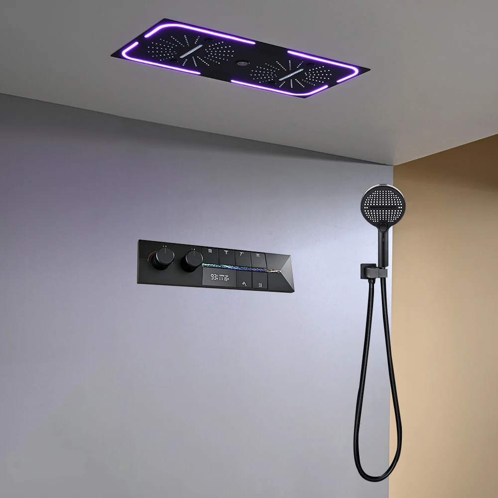 M Boenn 6 Functions Shower Column Sets Complete Thermostatic Mixer Full Set System Luxury 64-Color Ambient Lighting Shower Heads
M Boenn 6 Functions Shower Column Sets Complete Thermostatic Mixer Full Set System Luxury 64-Color Ambient Lighting Shower Heads