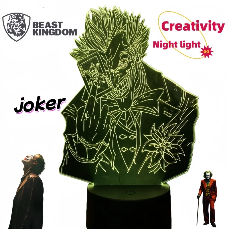 Beast Kingdom Joker Night Light Anime Cartoon Personalized Creative Fashion Stand Lamp for Room Bedroom Decoration for Boys
Beast Kingdom Joker Night Light Anime Cartoon Personalized Creative Fashion Stand Lamp for Room Bedroom Decoration for Boys