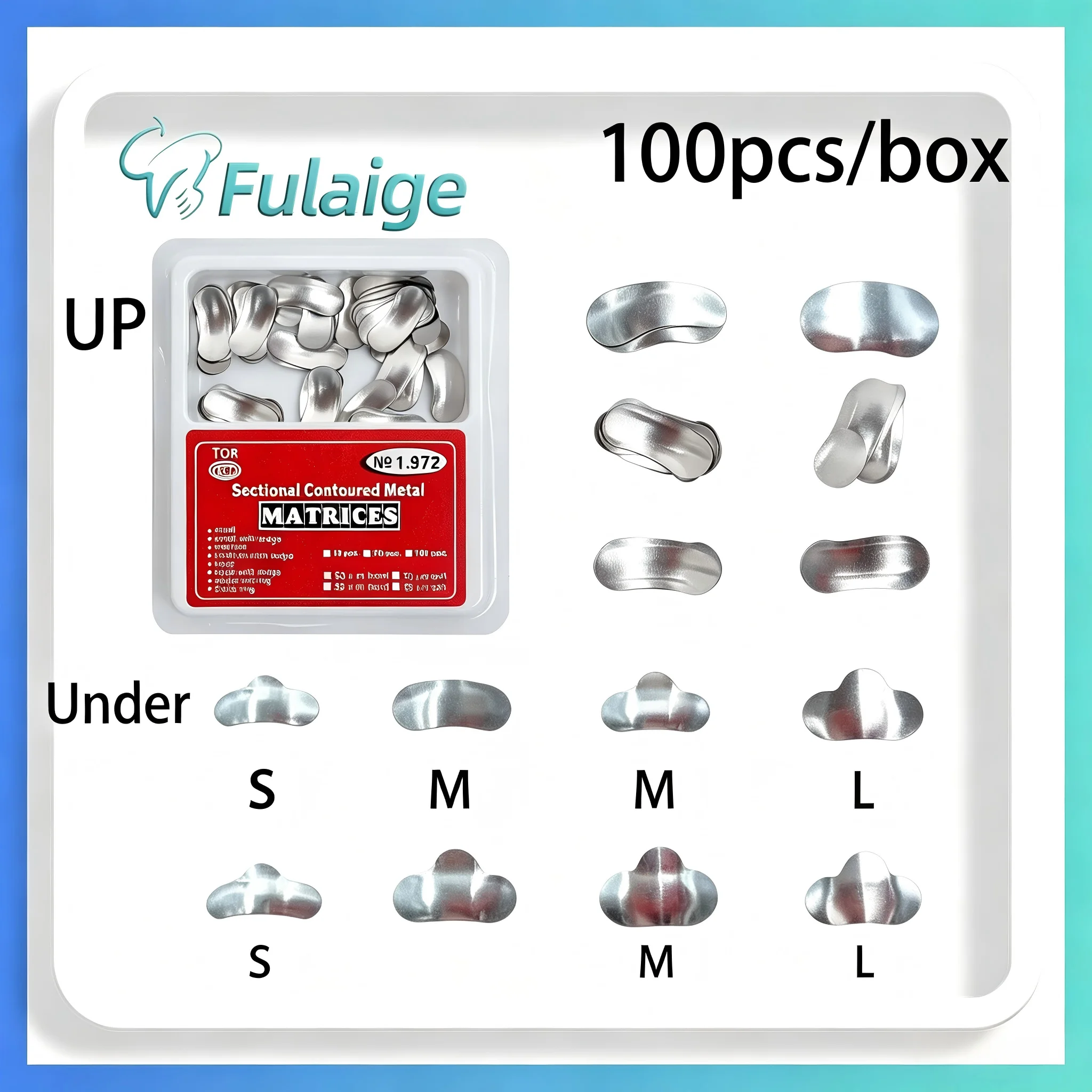 100PCS Dental Sectional Matrix System Palodent V3 Style Band Ring Clamp 3D Wedges Plier Set for Type NO.1.971-1.976
100PCS Dental Sectional Matrix System Palodent V3 Style Band Ring Clamp 3D Wedges Plier Set for Type NO.1.971-1.976