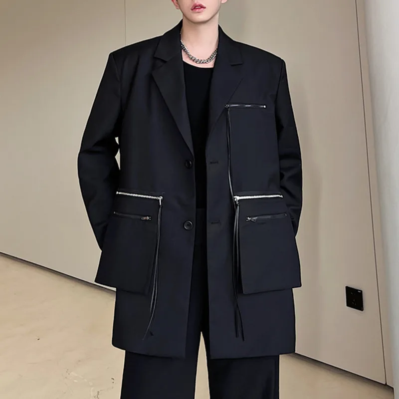 High Grade Men's Long Blazers Solid Color Metal Multi Zipper Detachable Large Pocket Long Sleeve Suits Streetwear Casual Jackets
High Grade Men's Long Blazers Solid Color Metal Multi Zipper Detachable Large Pocket Long Sleeve Suits Streetwear Casual Jackets