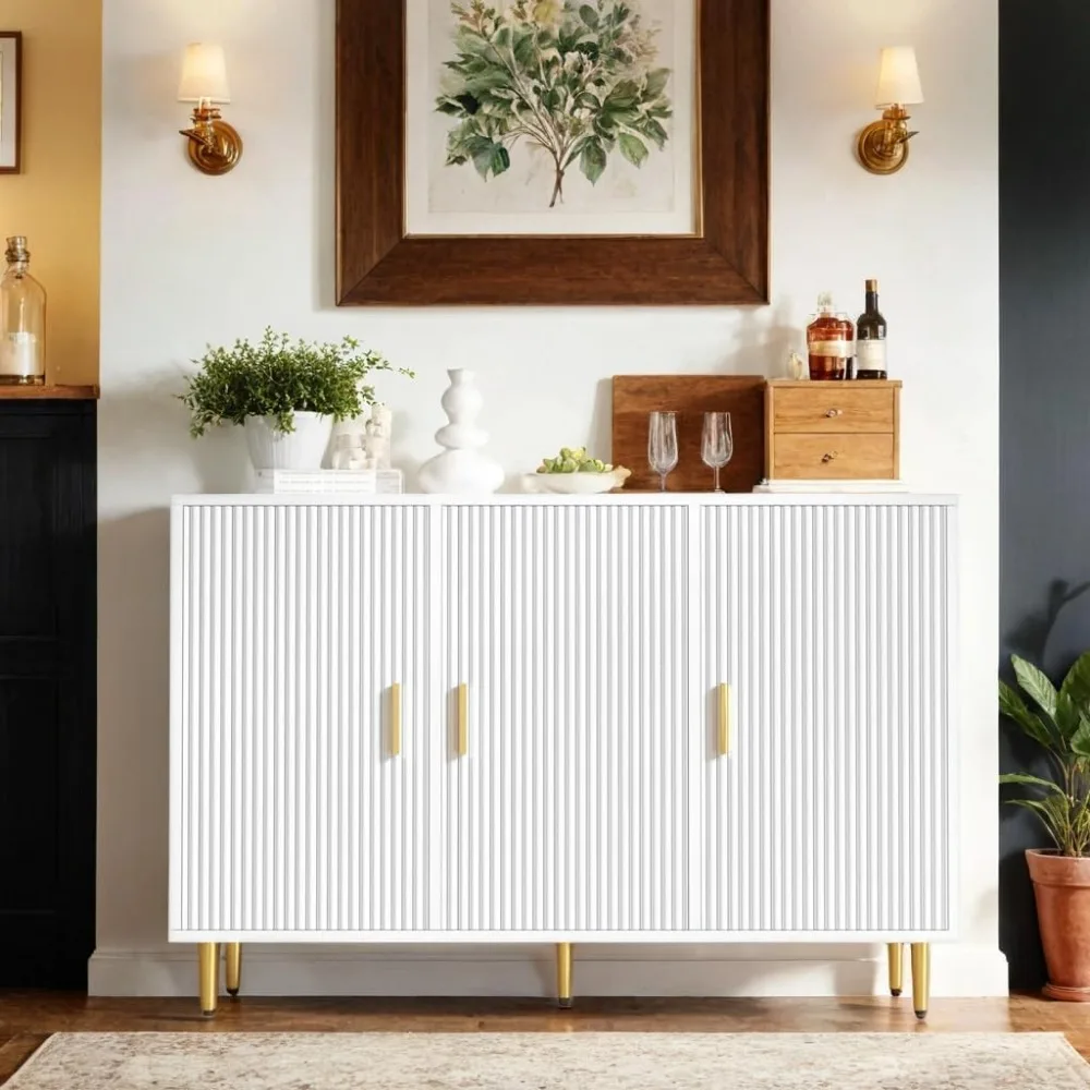 White Sideboard Buffet Cabinet, Accent Coffee Bar with 3 Doors, Entryway Cabinet for Living Room, Kitchen, Hallway
White Sideboard Buffet Cabinet, Accent Coffee Bar with 3 Doors, Entryway Cabinet for Living Room, Kitchen, Hallway