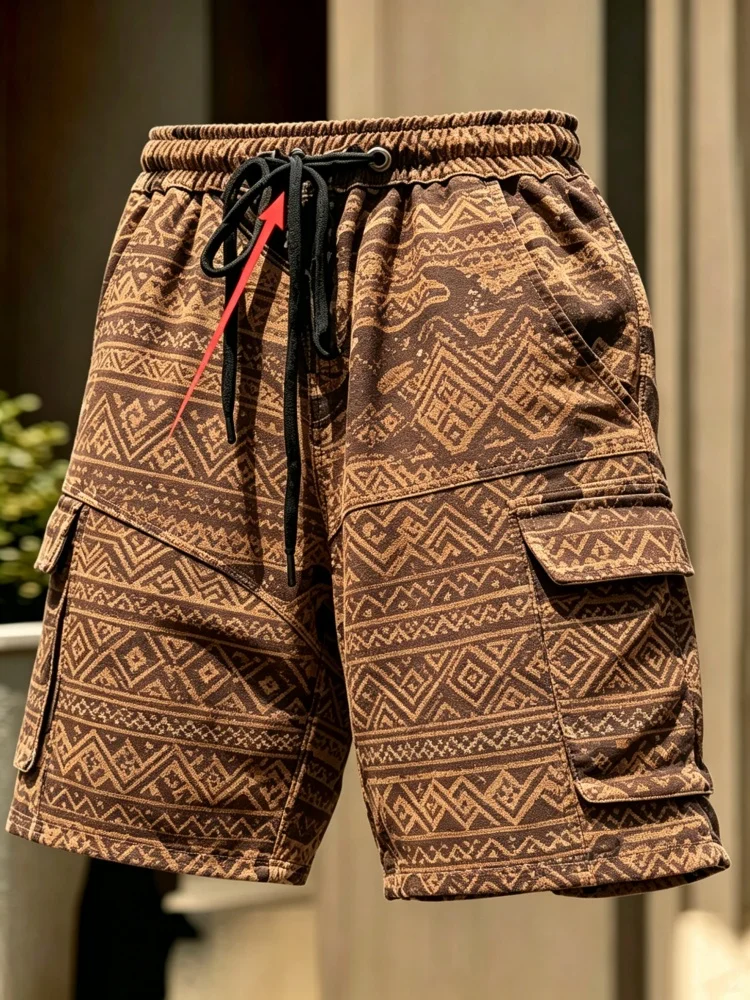 Men Vintage Ethnic Tribal Geometric Print Multi Pocket Cargo Shorts Elastic Drawstring Waist Outdoor Shorts
Men Vintage Ethnic Tribal Geometric Print Multi Pocket Cargo Shorts Elastic Drawstring Waist Outdoor Shorts