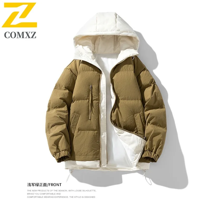 COMXZ 2025 Teens Mens Fake Two Piece Thickened Hooded Winter Jacket American Style Waterproof Windproof Fashion Heavyweight Coat
COMXZ 2025 Teens Mens Fake Two Piece Thickened Hooded Winter Jacket American Style Waterproof Windproof Fashion Heavyweight Coat