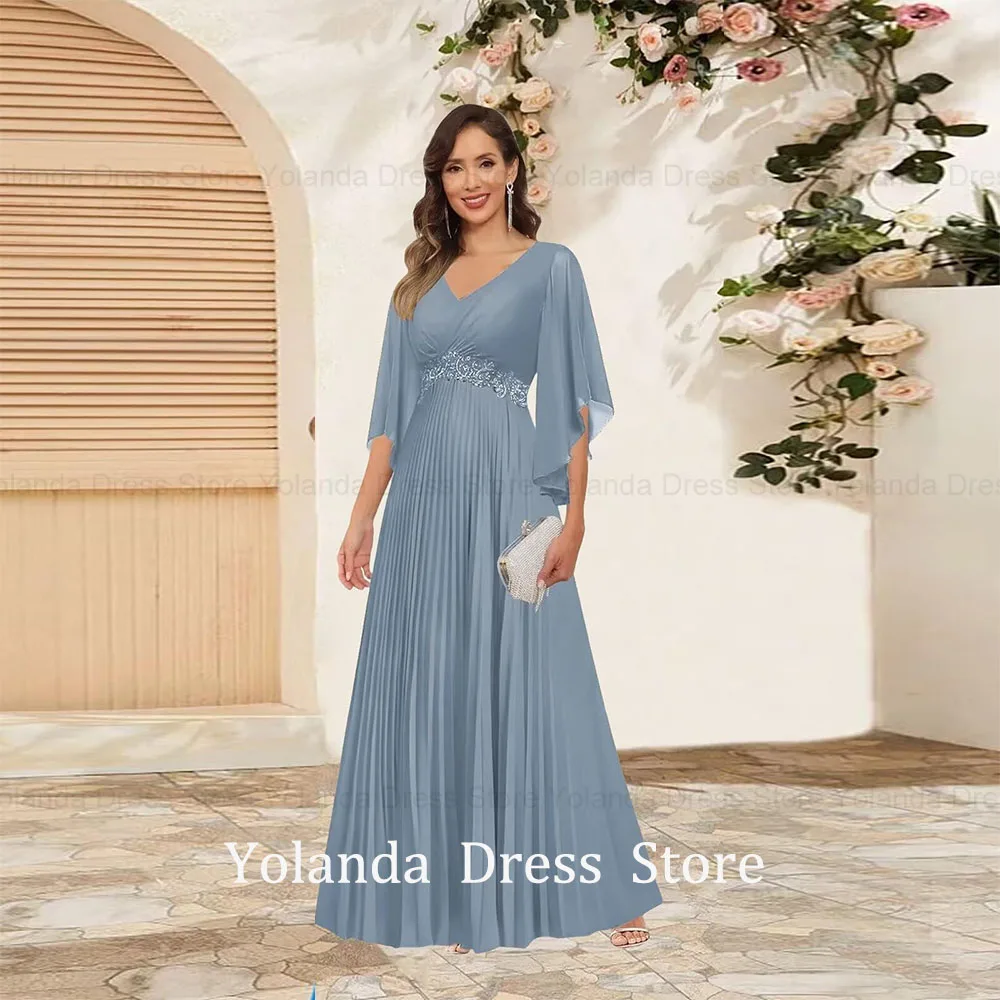 Yolanda Customized 2026 Elegant Chiffon Applique Mother of The Bride Dresses V-Neck Accordion skirt Formal Wedding Party Guest
Yolanda Customized 2026 Elegant Chiffon Applique Mother of The Bride Dresses V-Neck Accordion skirt Formal Wedding Party Guest