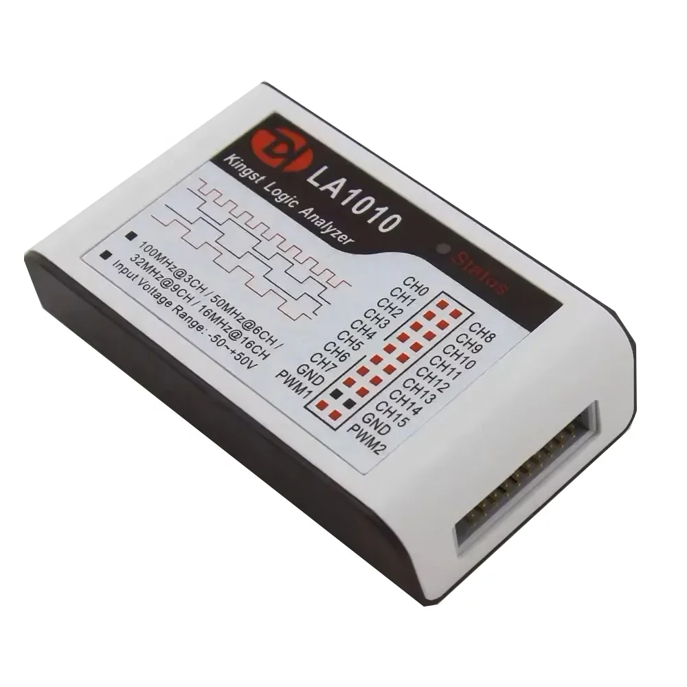 Kingst LA1010 USB Logic Analyzer 100M Max Aample Rate,16Channels,10B Samples, MCU,ARM,FPGA Debug Tool English Software