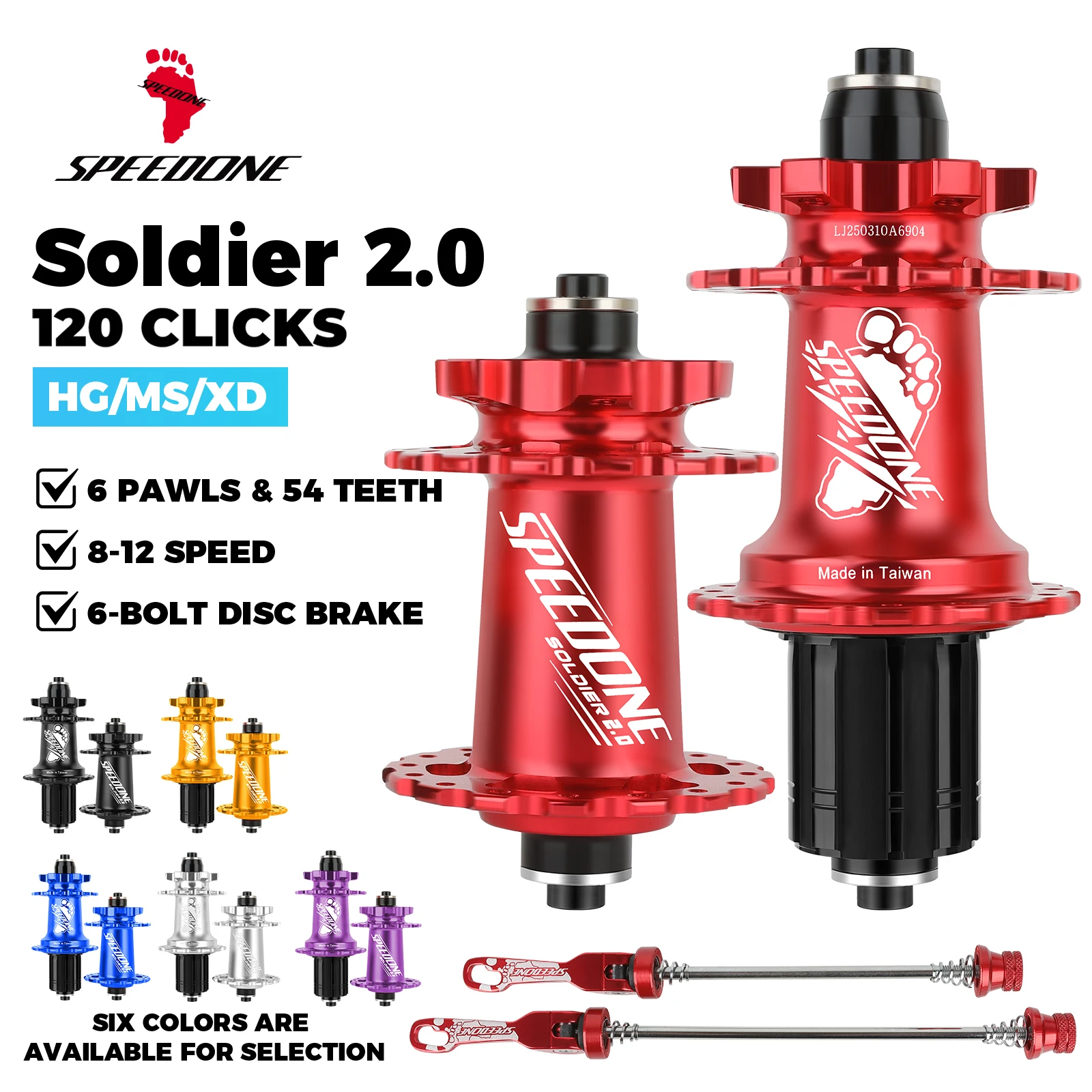 SPEEDONE SOLDIER 2.0 120 Click MTB Hub 4 Bearing 32 Holes 8-12 Speed HG XD MS Freehub Disc Brake Bicycle Hubs Bicycle Noisy Cube
SPEEDONE SOLDIER 2.0 120 Click MTB Hub 4 Bearing 32 Holes 8-12 Speed HG XD MS Freehub Disc Brake Bicycle Hubs Bicycle Noisy Cube
