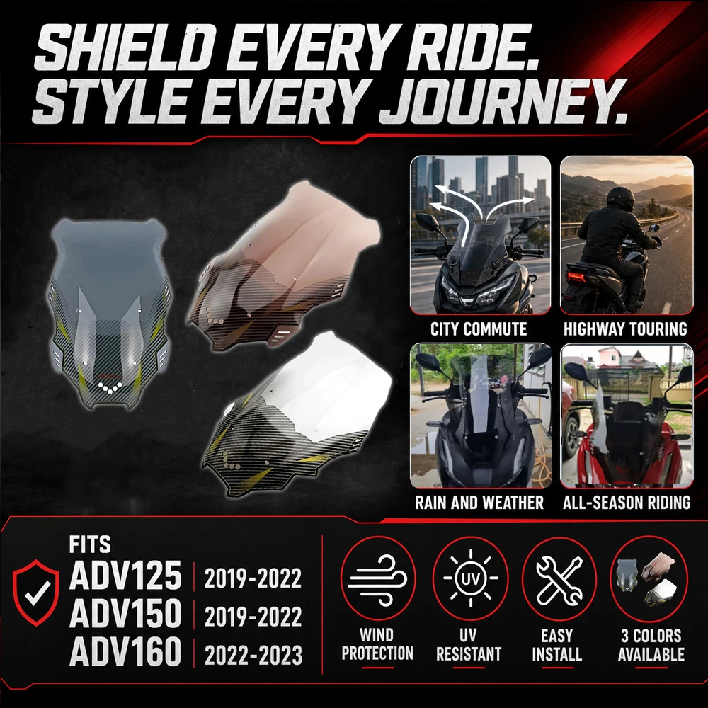 ADV125 ADV150 ADV 125 150 Motorcycle Front Windscreen Windshield Wind Screen Shield Deflector Guard FOR HONDA ADV 160 2022-2023
ADV125 ADV150 ADV 125 150 Motorcycle Front Windscreen Windshield Wind Screen Shield Deflector Guard FOR HONDA ADV 160 2022-2023