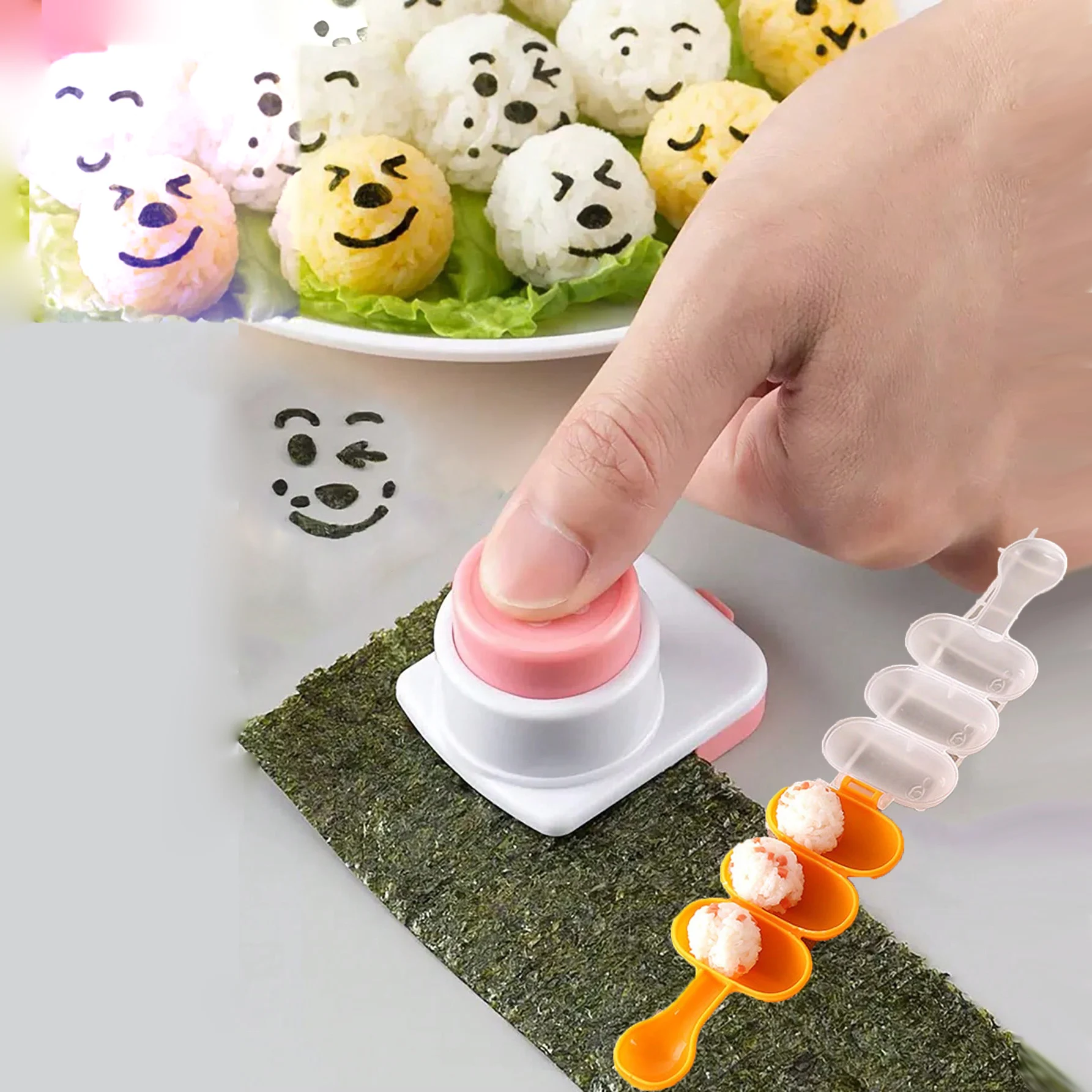 Emoticon embosser multi-shape cartoon smiley rice ball mold nori bento toolCreativity Rice Ball Molds Sushi Mold Maker DIY
Emoticon embosser multi-shape cartoon smiley rice ball mold nori bento toolCreativity Rice Ball Molds Sushi Mold Maker DIY