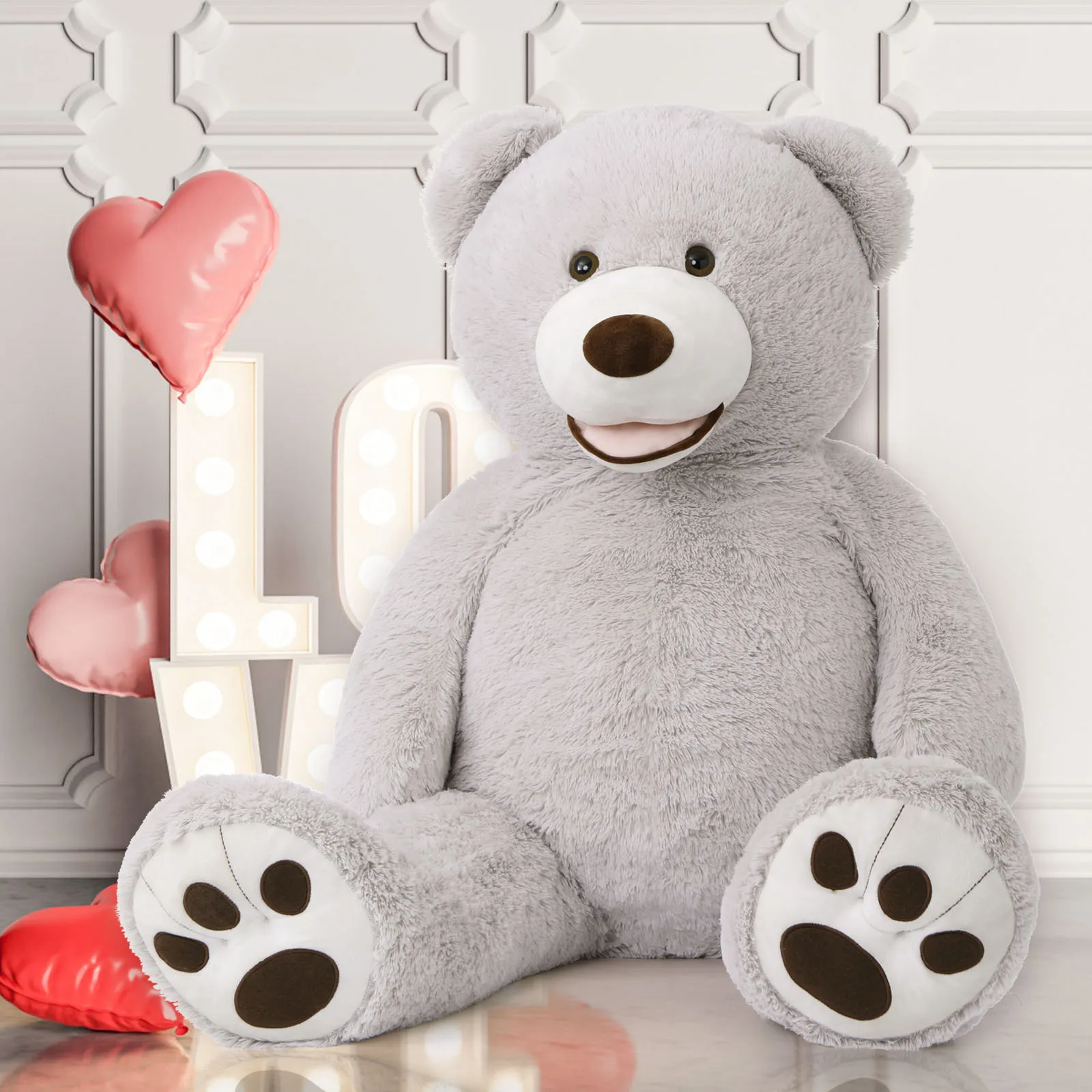 Гигантский плюшевый мишка MorisMos Smile, большие мягкие мишки 51 дюйм с большими следами, большие мягкие игрушки, приятные плюшевые подарки для девочки
Гигантский плюшевый мишка MorisMos Smile, большие мягкие мишки 51 дюйм с большими следами, большие мягкие игрушки, приятные плюшевые подарки для девочки