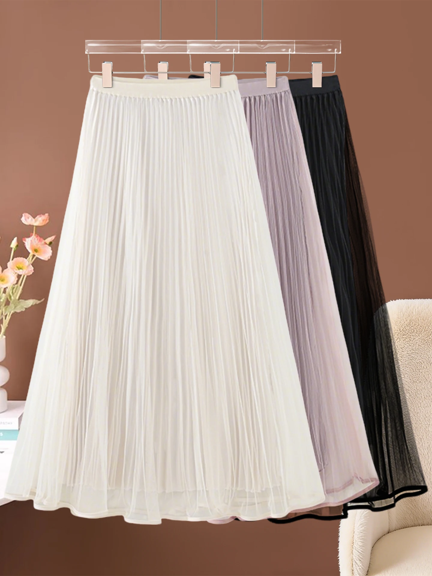 High Waist A-Line Midi Skirt Women's Spring Summer 2026 New Style Dreamy Elegant Chiffon Skirt Cover Hip Casual Wear
High Waist A-Line Midi Skirt Women's Spring Summer 2026 New Style Dreamy Elegant Chiffon Skirt Cover Hip Casual Wear