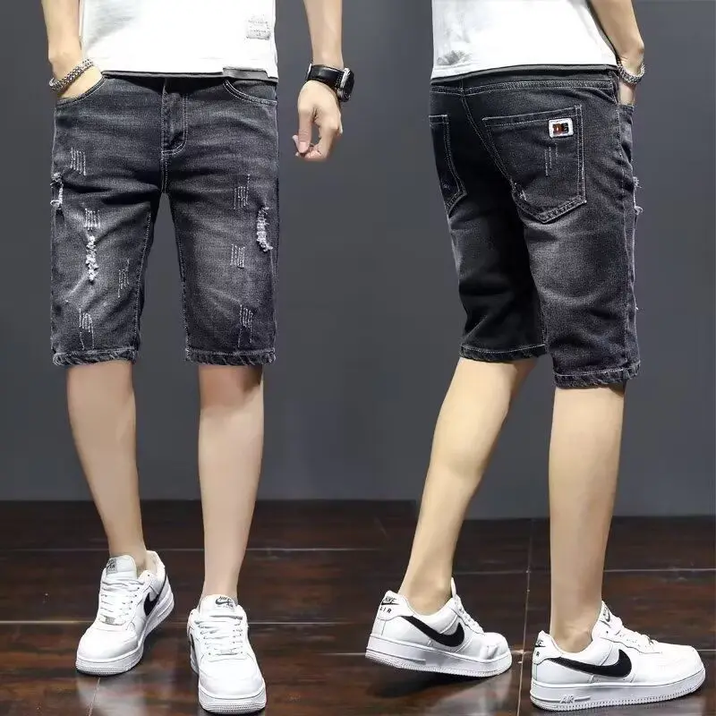 Мужские летние тонкие джинсовые шорты с завышенной талией, облегающие, эластичные, повседневные, свободного кроя, из полиэфирного волокна
Мужские летние тонкие джинсовые шорты с завышенной талией, облегающие, эластичные, повседневные, свободного кроя, из полиэфирного волокна