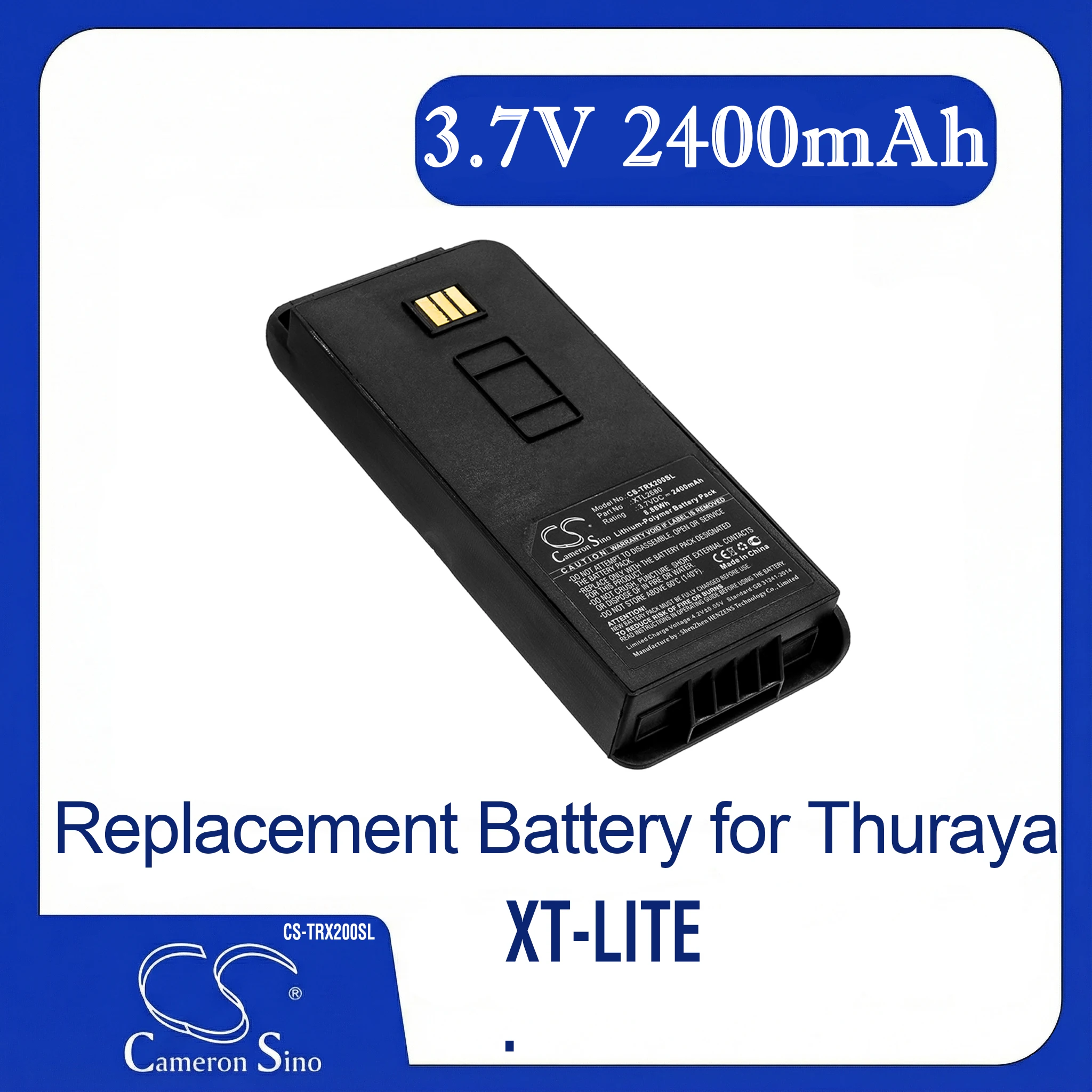 Cameron Sino Replacement Battery for Thuraya XT-LITE, Fits P/N IKLT06781,JUPC10385,XTL2680
Cameron Sino Replacement Battery for Thuraya XT-LITE, Fits P/N IKLT06781,JUPC10385,XTL2680