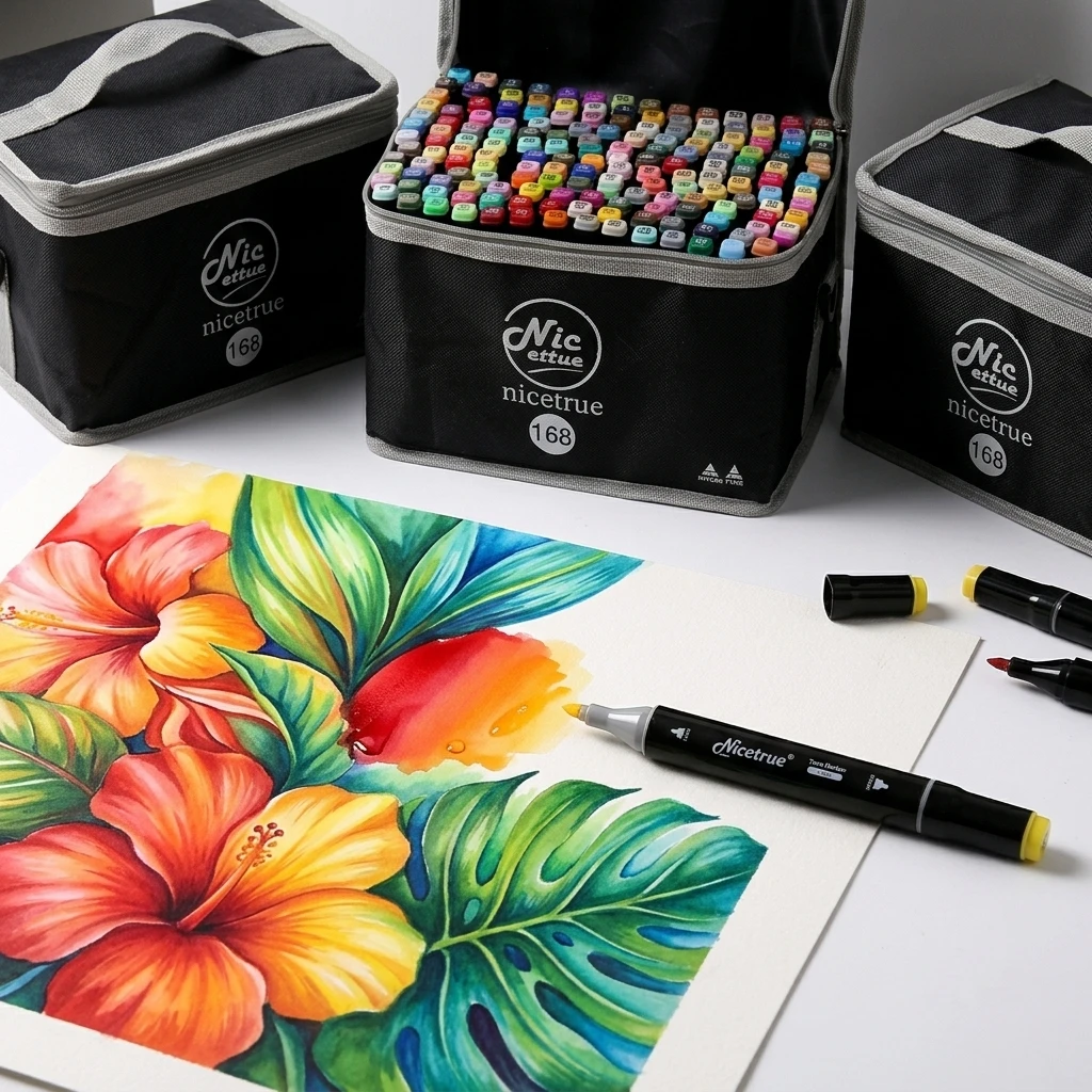Nicetrue Dual Head Illustration Art Markers Alcohol-based Studio Grade Quality Professional Art Perfect for Journaling and Bullet Journal Art For Surface Artists and Decorative Painters Creative Art Supplies Variety Collection Artist Set Quality Art Kit S
Nicetrue Dual Head Illustration Art Markers Alcohol-based Studio Grade Quality Professional Art Perfect for Journaling and Bullet Journal Art For Surface Artists and Decorative Painters Creative Art Supplies Variety Collection Artist Set Quality Art Kit S