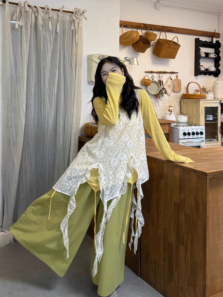 Lace Strap Vest Women's Autumn Winter Inner Wear Layering Skirt Curtain Hemline Bell Sleeve Irregular Top Korean Style Straig...
Lace Strap Vest Women's Autumn Winter Inner Wear Layering Skirt Curtain Hemline Bell Sleeve Irregular Top Korean Style Straig...