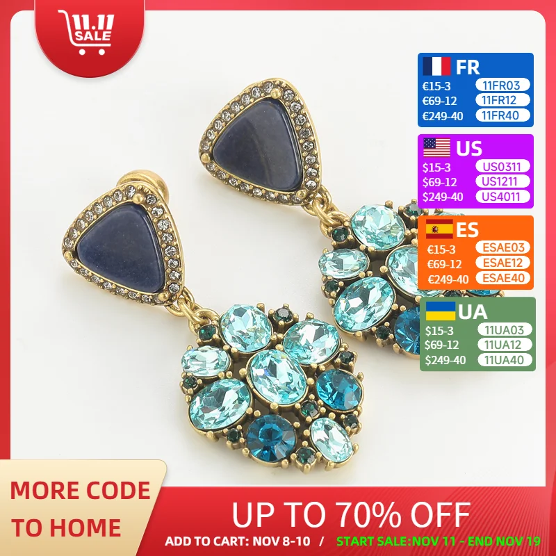Vintage Zircon Drop Earrings Triangle Lapis Lazuli Natural Stone Sea Blue Inlays Gold Color Elegant For Women Luxury Designr New
Vintage Zircon Drop Earrings Triangle Lapis Lazuli Natural Stone Sea Blue Inlays Gold Color Elegant For Women Luxury Designr New