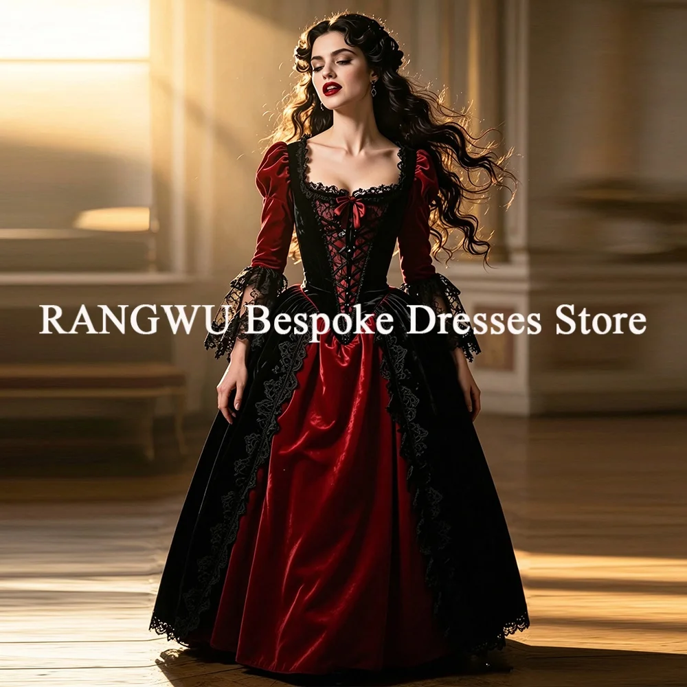 Renaissance Black and Red Gothic Wedding Dress With Lace Long Sleeves Medieval Halloween Bride Dress Vampire Bridal Customized
Renaissance Black and Red Gothic Wedding Dress With Lace Long Sleeves Medieval Halloween Bride Dress Vampire Bridal Customized