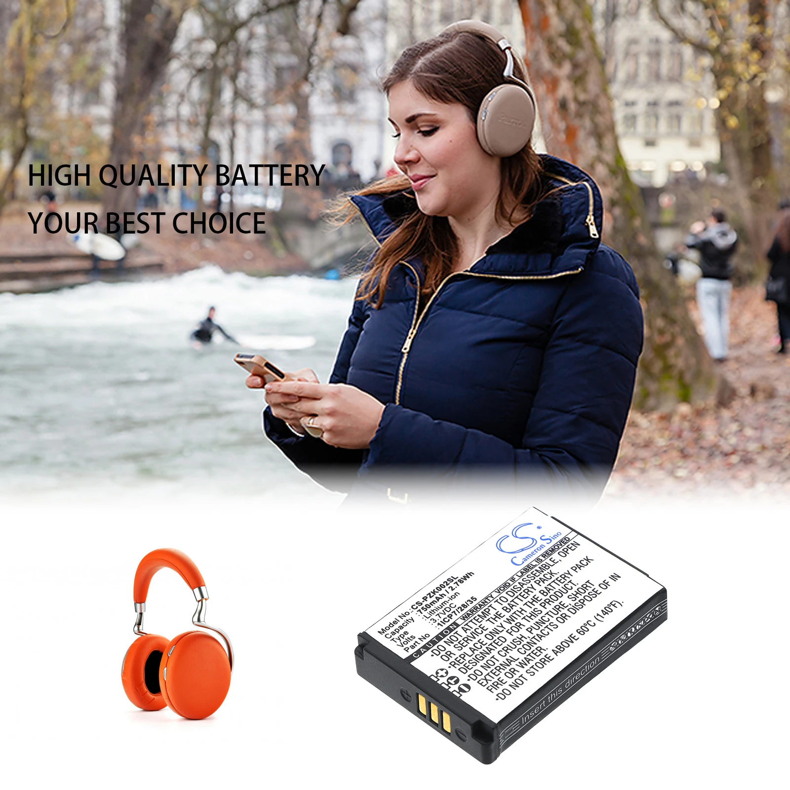 Cameron Sino 750mAh battery 1ICP7/28/35 for Parrot Zik 2.0, Zik 3.0
Cameron Sino 750mAh battery 1ICP7/28/35 for Parrot Zik 2.0, Zik 3.0