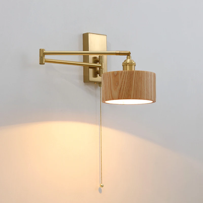 Rotate Wall Lamp LED Pull Chain Switch light Bedroom interior wall lamp with plug Stair Light Wooden Lampshade room decor
Rotate Wall Lamp LED Pull Chain Switch light Bedroom interior wall lamp with plug Stair Light Wooden Lampshade room decor