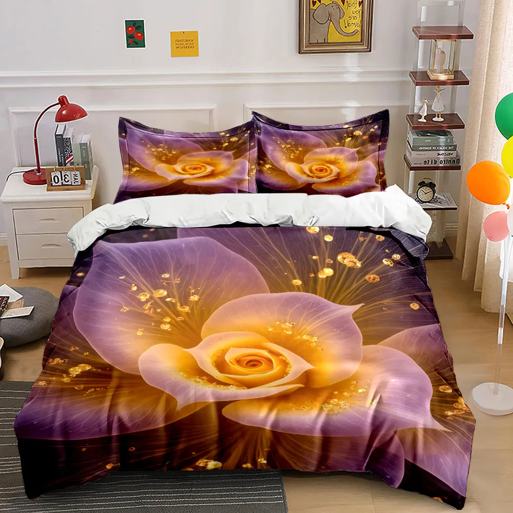 Radiant golden glow on dreamy flower Pattern Duvet Cover Set Digital Print Colorful Polyester Bedding with Zipper Closur
Radiant golden glow on dreamy flower Pattern Duvet Cover Set Digital Print Colorful Polyester Bedding with Zipper Closur