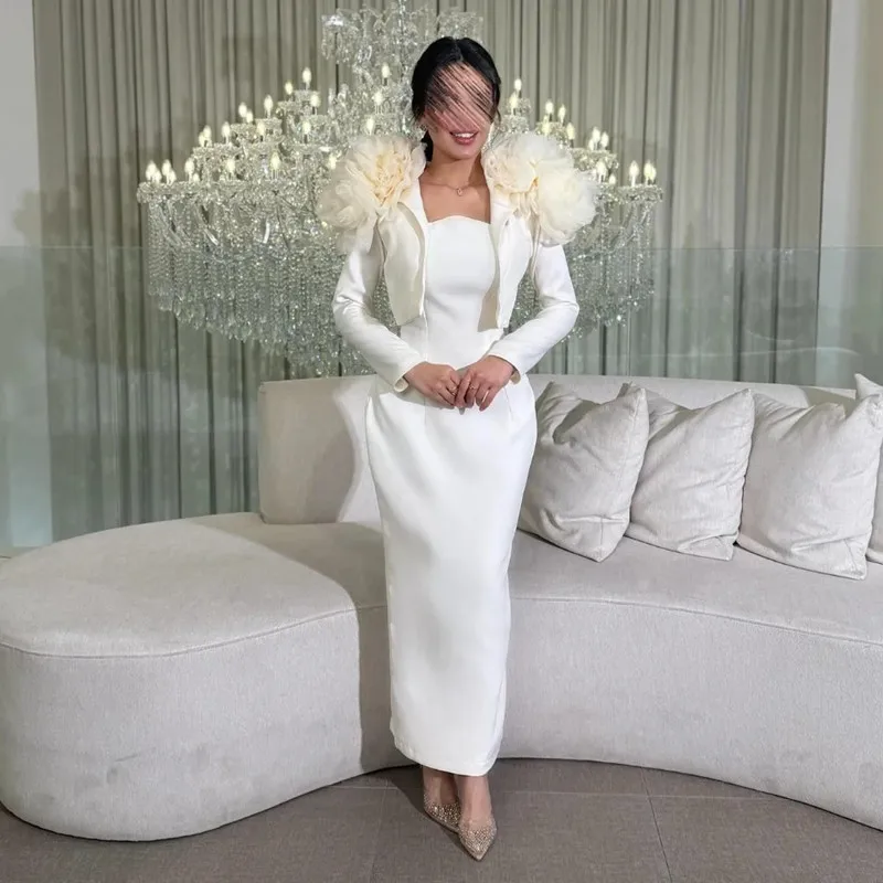 Modern Mermaid Long Sleeves with Jacket Prom Gowns Elegant Strapless Pleat Flowers Ankle Length 2025فساتين مناسبة رس Customized
Modern Mermaid Long Sleeves with Jacket Prom Gowns Elegant Strapless Pleat Flowers Ankle Length 2025فساتين مناسبة رس Customized