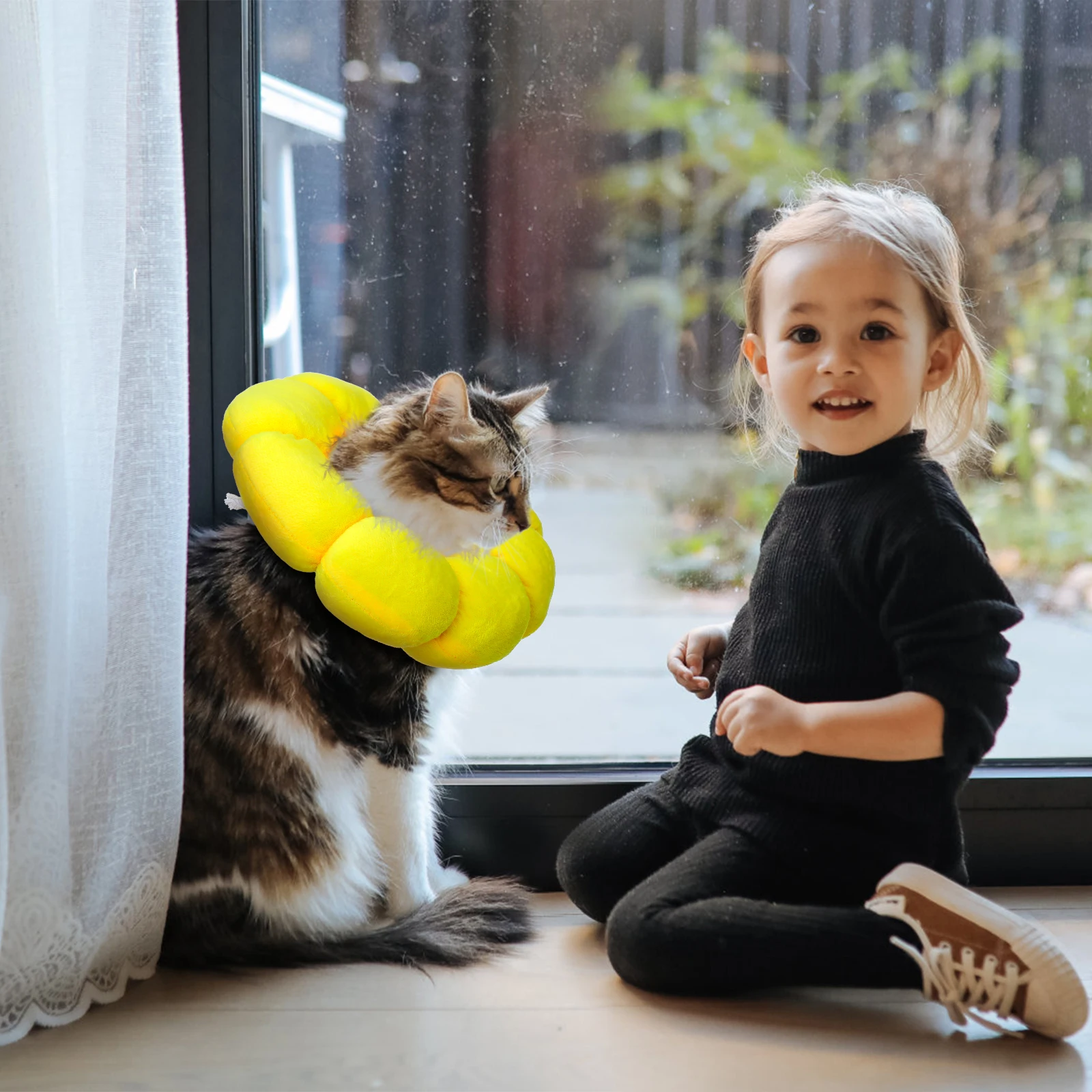 Cat Cone Collar M Size Yellow Sunflower Adjustable Buckle Kitten Recovery Cone Pet Collar After Surgery Lightweight
Cat Cone Collar M Size Yellow Sunflower Adjustable Buckle Kitten Recovery Cone Pet Collar After Surgery Lightweight