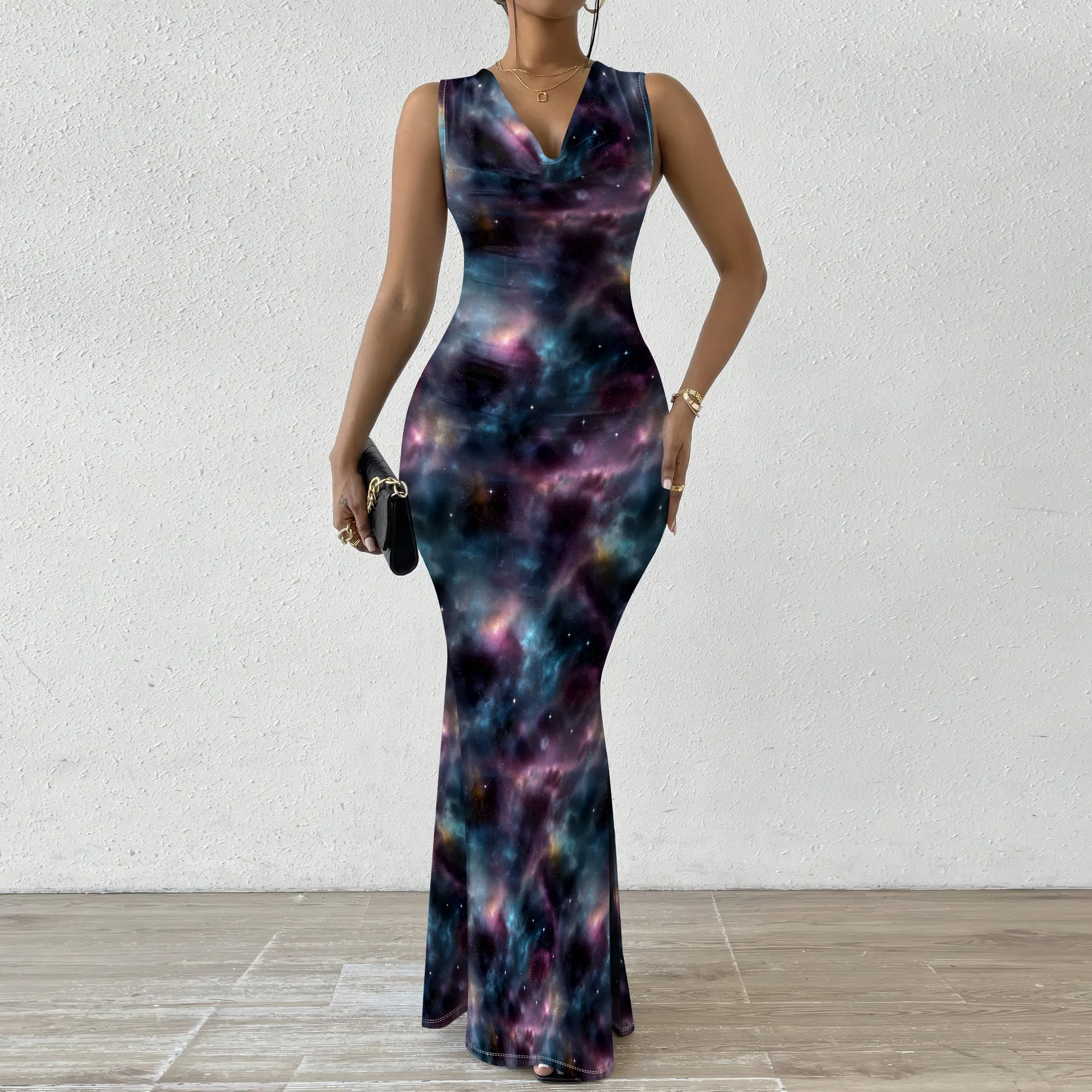 Galaxy Print Maxi Dress Sleeveless Bodycon XS-2XL Night Party Dress for Clubwear or Cosmic Festival Outfit
Galaxy Print Maxi Dress Sleeveless Bodycon XS-2XL Night Party Dress for Clubwear or Cosmic Festival Outfit