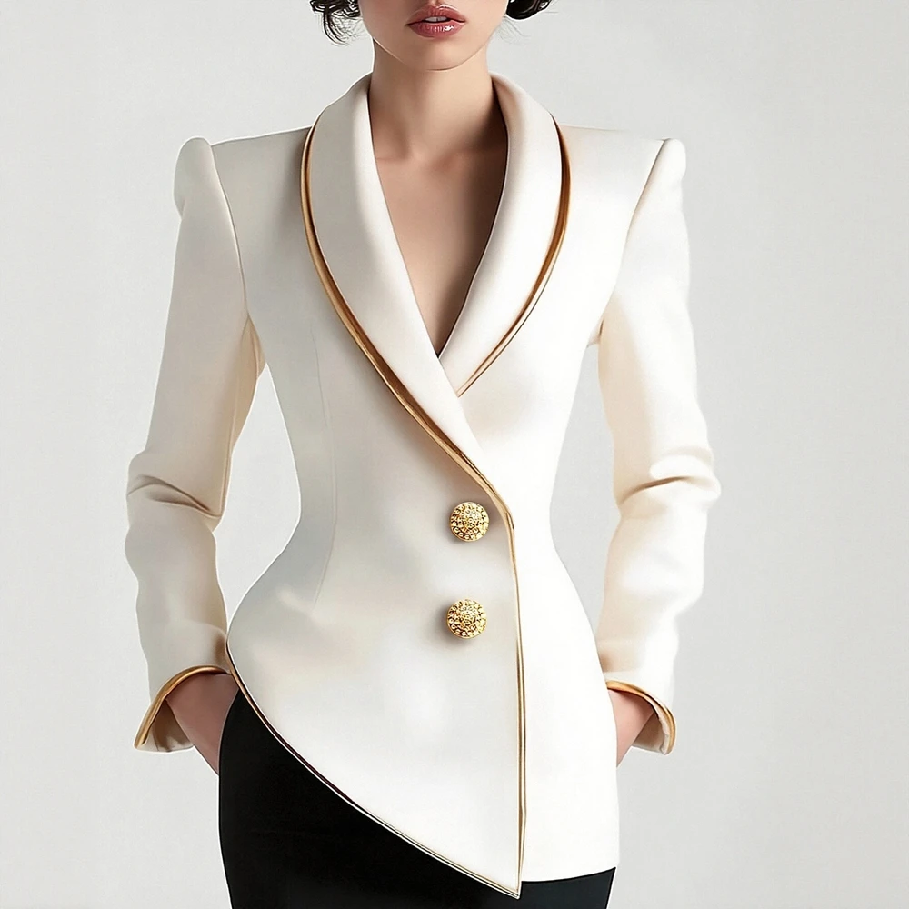 Women's Autumn Blazer Casual Plain Long Sleeve Lapel Button Front Office Lady Suit Decent Fashion Top
Women's Autumn Blazer Casual Plain Long Sleeve Lapel Button Front Office Lady Suit Decent Fashion Top