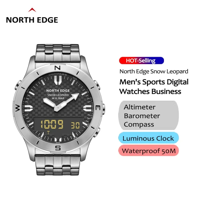 NORTH EDGE Men Outdoor Digital Watch 50M Waterproof Compass Altimeter Barometer Watch for Hiking Swimming Sports High End Watch
NORTH EDGE Men Outdoor Digital Watch 50M Waterproof Compass Altimeter Barometer Watch for Hiking Swimming Sports High End Watch