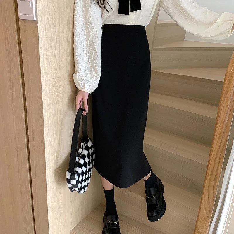 Woolen Half Skirt for Women a Skirt Length High Waist Split Skirt Korean Fashion Skirts Clothes for Women
Woolen Half Skirt for Women a Skirt Length High Waist Split Skirt Korean Fashion Skirts Clothes for Women