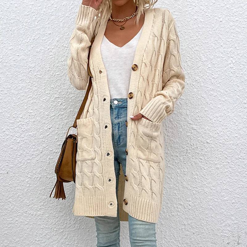 Cardigan Elegant Winter Jacket Vintage Knitwear Long Twist Sweater Coat 2022 Autumn Casual Fashion Button Sweaters Woman Sweater
Cardigan Elegant Winter Jacket Vintage Knitwear Long Twist Sweater Coat 2022 Autumn Casual Fashion Button Sweaters Woman Sweater