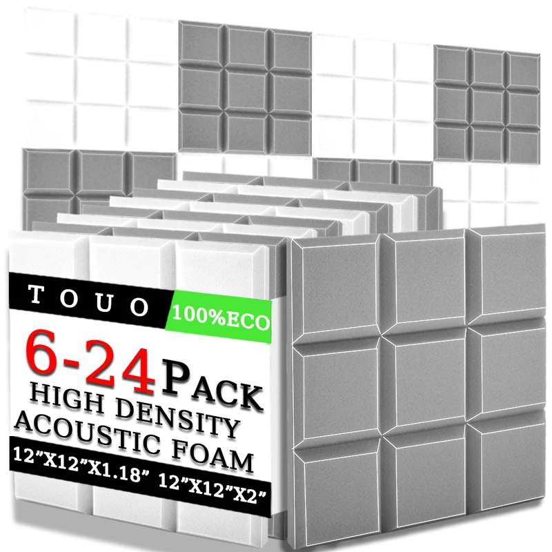 TOUO Acoustic Foam 6/12/24 Pcs Beveled Edge 9 Block Tiles Flame Retardant Sound Insulation Ceiling Drum Room Acoustic Treatment
TOUO Acoustic Foam 6/12/24 Pcs Beveled Edge 9 Block Tiles Flame Retardant Sound Insulation Ceiling Drum Room Acoustic Treatment