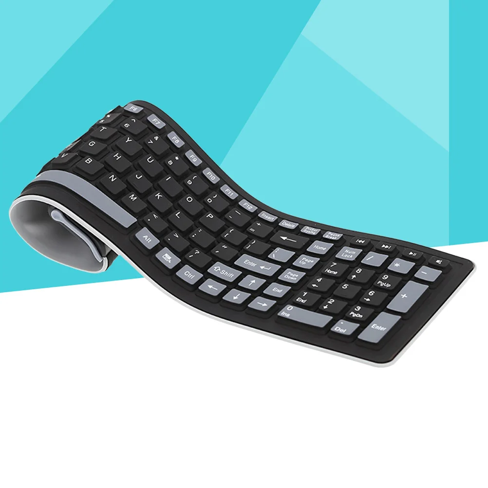 24G 107 Key USB Wireless Keyboard Supports PC + OS Flexible Foldable Silicone Waterproof without (Black)
24G 107 Key USB Wireless Keyboard Supports PC + OS Flexible Foldable Silicone Waterproof without (Black)