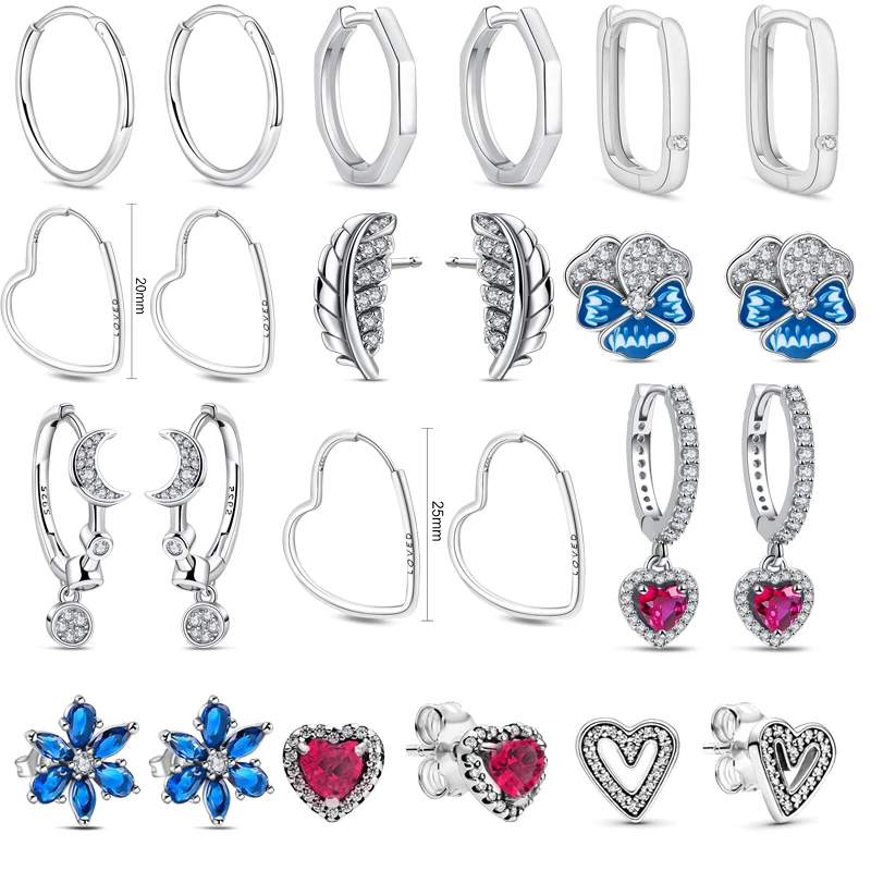 Fashion Original 925 Silver Sparkling Blue Herbarium Flower Stud Hoop Circle Earrings Luxury Zircon Sparkling Jewelry Girl Gift
Fashion Original 925 Silver Sparkling Blue Herbarium Flower Stud Hoop Circle Earrings Luxury Zircon Sparkling Jewelry Girl Gift