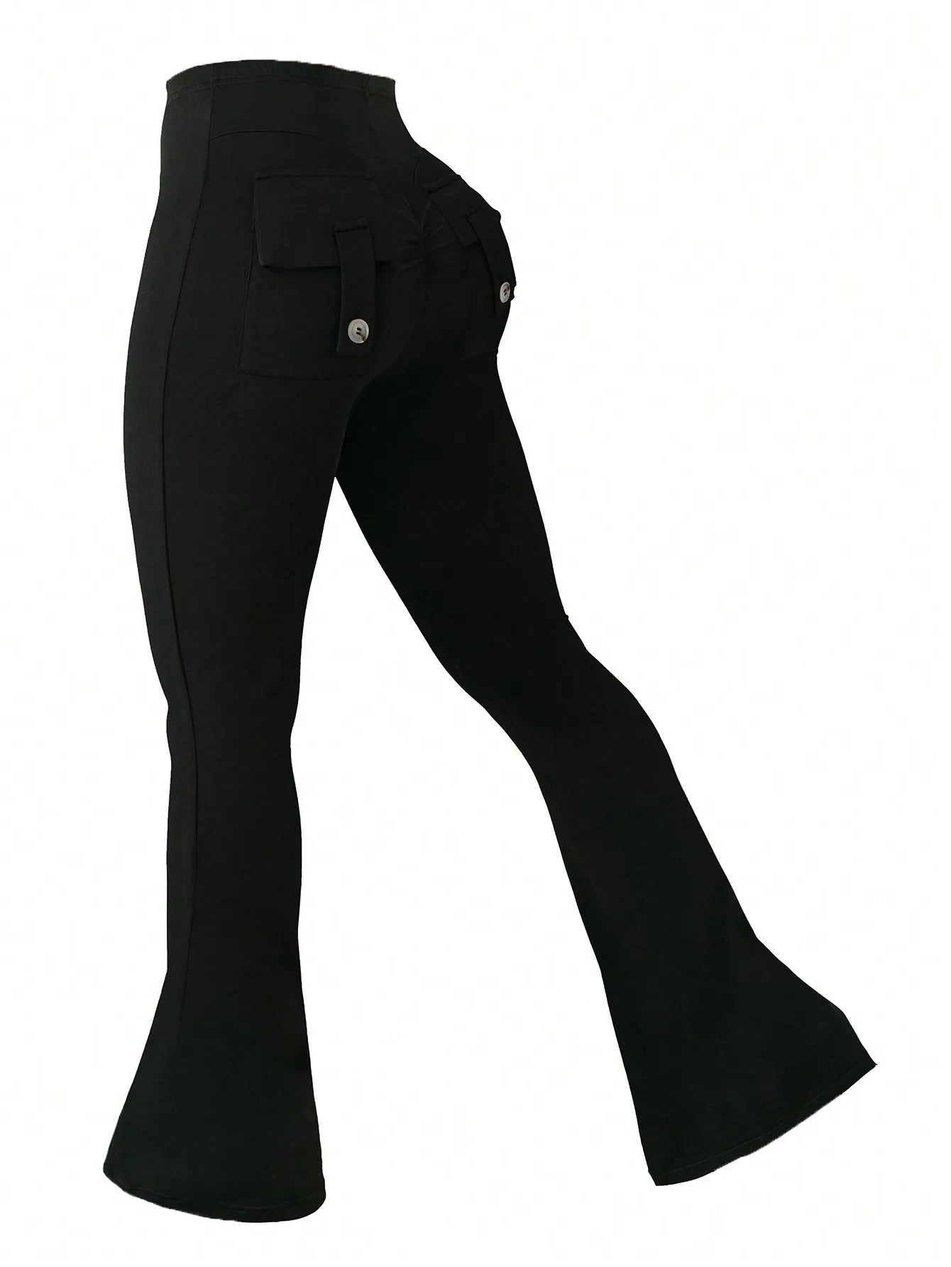 Черные брюки-клеш больших размеров с карманами на пуговицах, повседневные женские брюки с высокой талией
Черные брюки-клеш больших размеров с карманами на пуговицах, повседневные женские брюки с высокой талией