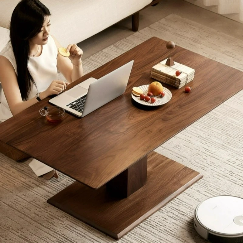 Black walnut lifting coffee table dining table dual-purpose small apartment medieval style living room desk
Black walnut lifting coffee table dining table dual-purpose small apartment medieval style living room desk