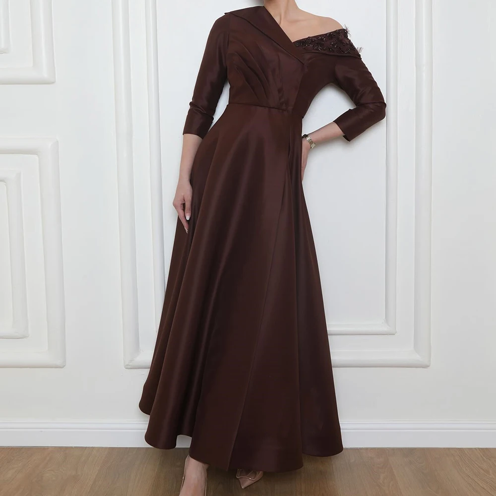 Customized A-line Evening Dresses Ankle-length V-neck Full Sleeve Prom Gown Fashion Pleat Crystal Simple Draped Party Gown
Customized A-line Evening Dresses Ankle-length V-neck Full Sleeve Prom Gown Fashion Pleat Crystal Simple Draped Party Gown