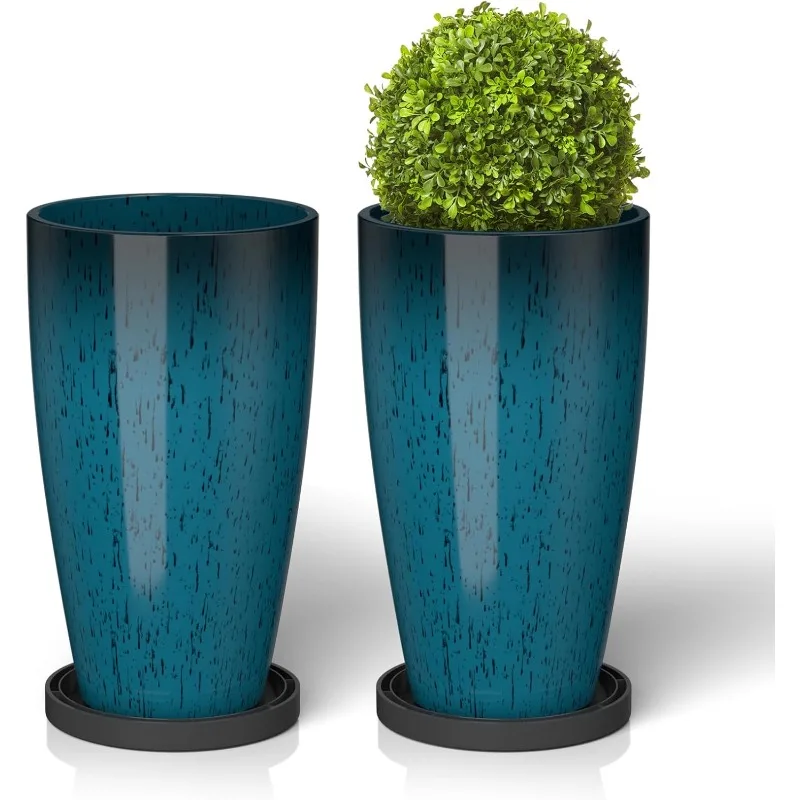 21 Inch Tall Plant Pots for Indoor & Outdoor Use Set of 2, Large Plastic Planters with Removable Tray for Outside with Drainage
21 Inch Tall Plant Pots for Indoor & Outdoor Use Set of 2, Large Plastic Planters with Removable Tray for Outside with Drainage