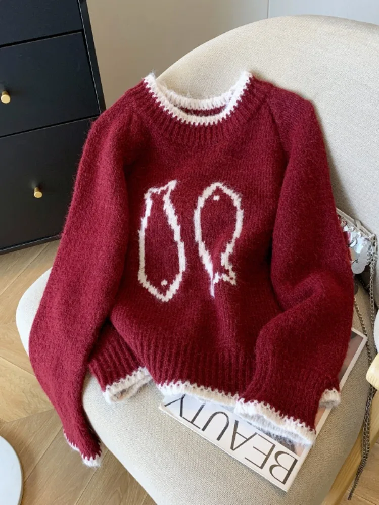 Ретро-корейский свободный женский свитер с круглым вырезом, вязаный топ в стиле пэчворк, весенне-осенний, повседневный, удобный, модный
Ретро-корейский свободный женский свитер с круглым вырезом, вязаный топ в стиле пэчворк, весенне-осенний, повседневный, удобный, модный