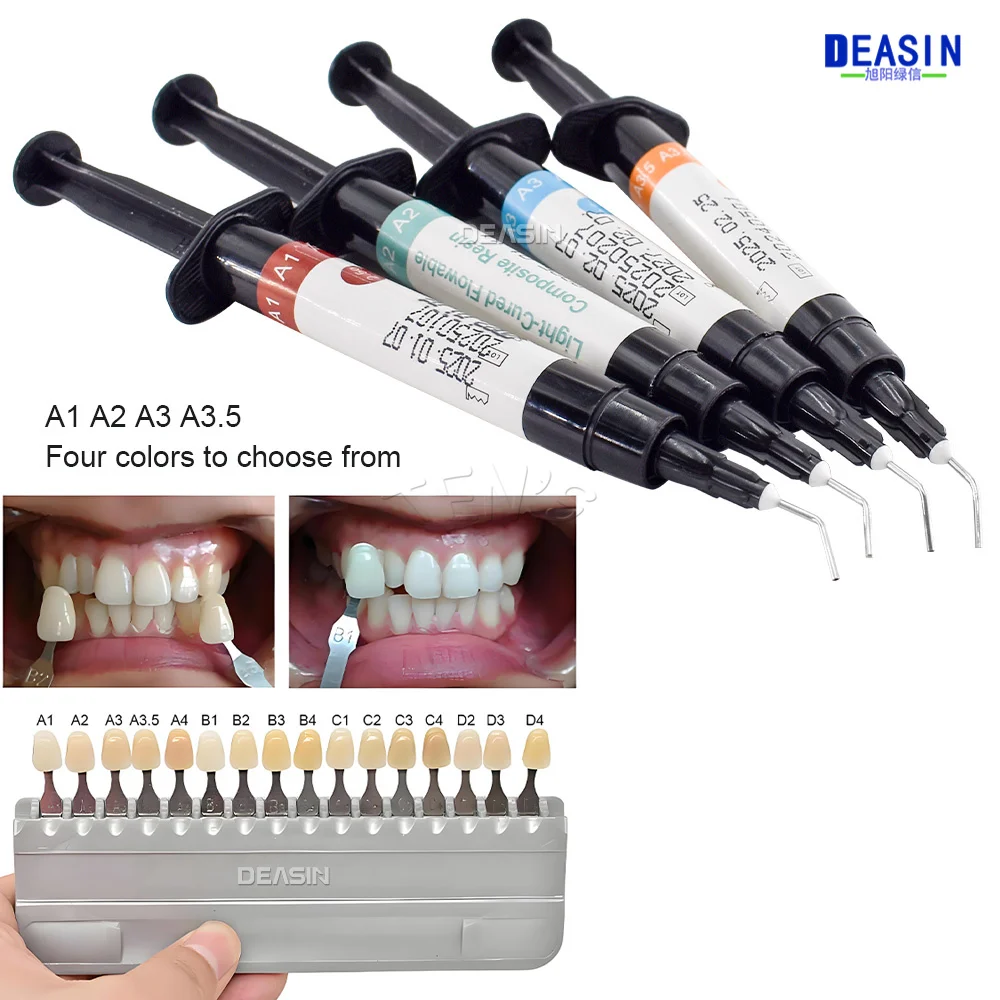 Шприц для реставрации зубов, универсальный цветной оттенок, стоматология, эмаль, материал, эстетика, струящаяся композитная смола, компрессионный материал
Шприц для реставрации зубов, универсальный цветной оттенок, стоматология, эмаль, материал, эстетика, струящаяся композитная смола, компрессионный материал