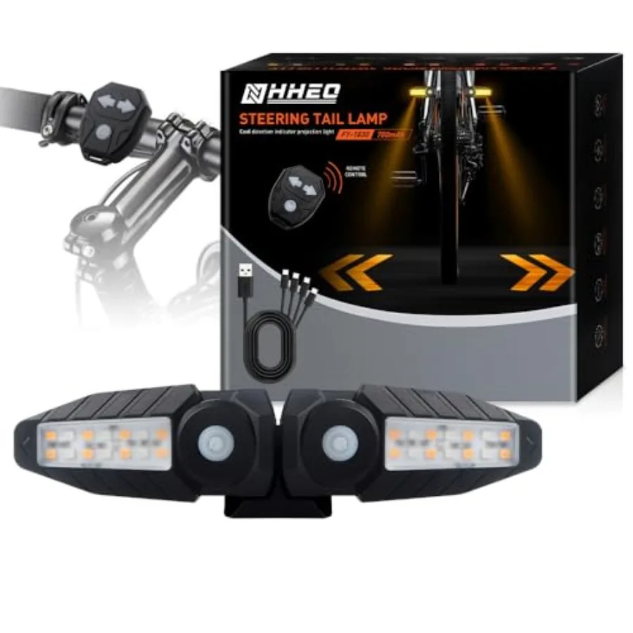 Bike Tail Light with Ultra-Bright Turn Signal Projection, 5 Modes-Wireless Horn Alarm Bicycle Tail Light 30 LED IPX4 Waterproof
Bike Tail Light with Ultra-Bright Turn Signal Projection, 5 Modes-Wireless Horn Alarm Bicycle Tail Light 30 LED IPX4 Waterproof