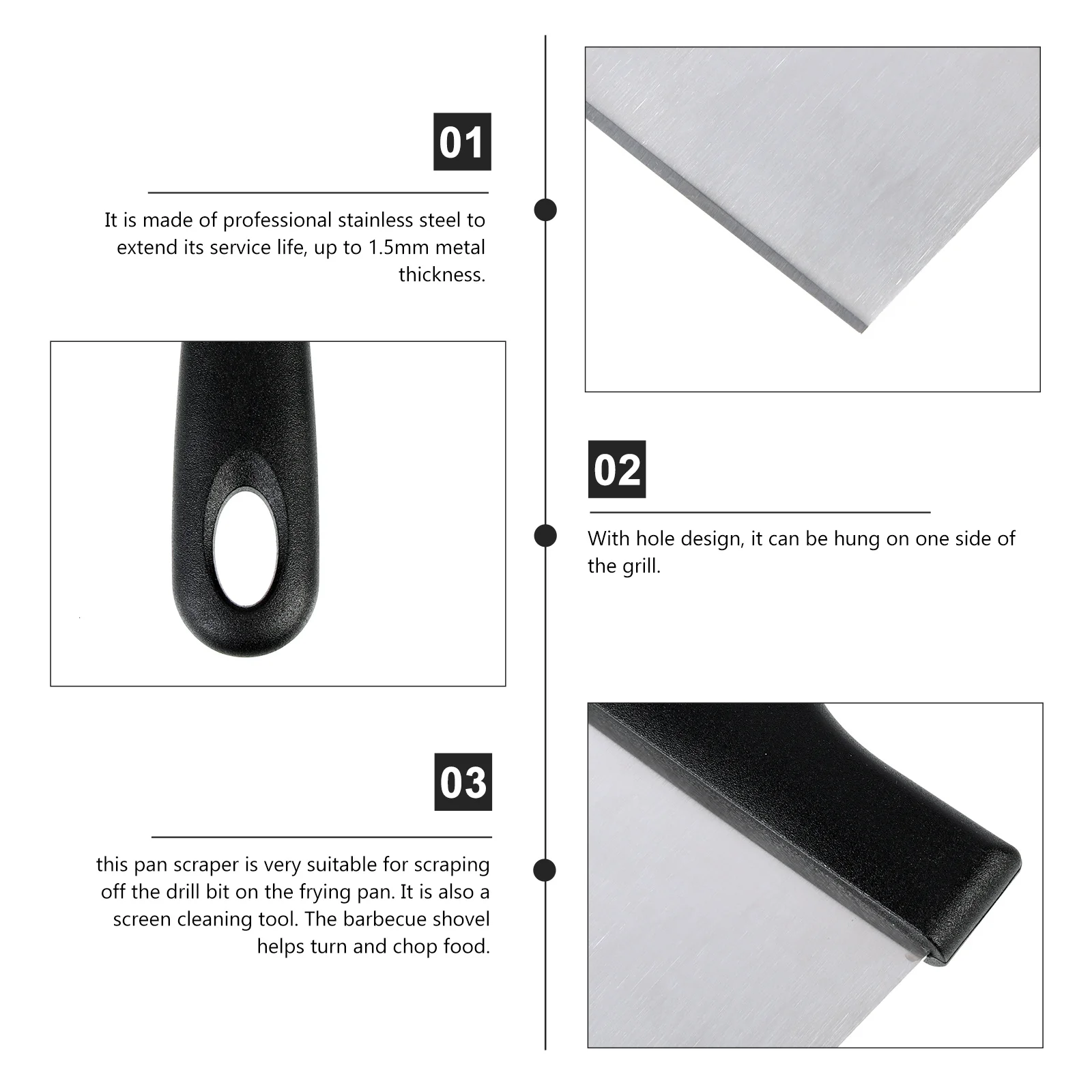 Premium Metal Grill Scraper Grill Plate Cleaning Tool for Tough Stains Removal Kitchen Utensil Accessories
Premium Metal Grill Scraper Grill Plate Cleaning Tool for Tough Stains Removal Kitchen Utensil Accessories