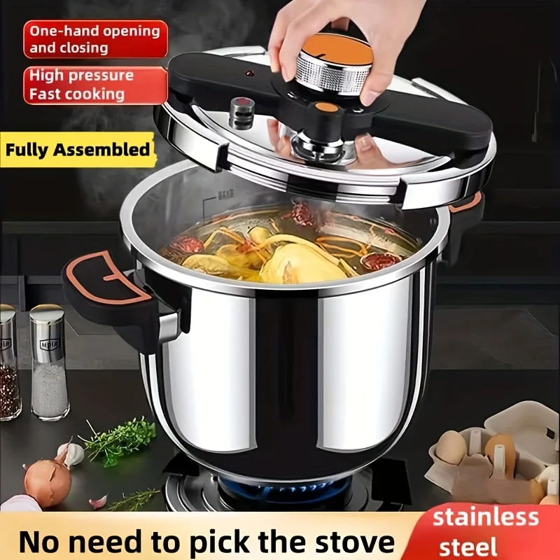 usStainless Steel Pressure Cooker - High-Pressure Fast Cooking with One-Touch Locking Lid, Induction & Gas Stove Compatible, 201 Stainless Steel Construction, Safety Valve & Pressure Gauge, Lightweight & Durable for Indoor/Outdoor Used
usStainless Steel Pressure Cooker - High-Pressure Fast Cooking with One-Touch Locking Lid, Induction & Gas Stove Compatible, 201 Stainless Steel Construction, Safety Valve & Pressure Gauge, Lightweight & Durable for Indoor/Outdoor Used