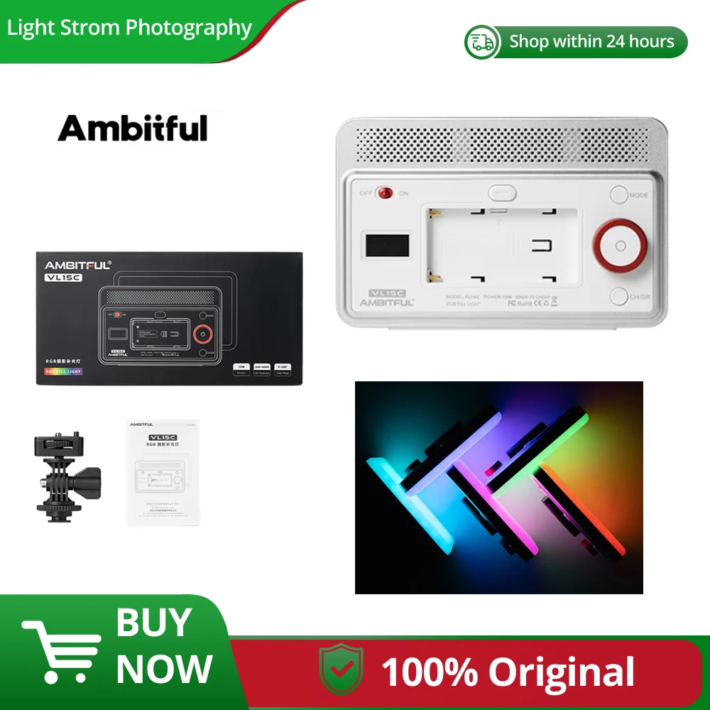 AMBITFUL VL15B Bi-color VL15C RGB Full Color Fill Light for Smarthphone Camera Gopro Tiktok LED Video Photo Shooting Small Light
AMBITFUL VL15B Bi-color VL15C RGB Full Color Fill Light for Smarthphone Camera Gopro Tiktok LED Video Photo Shooting Small Light