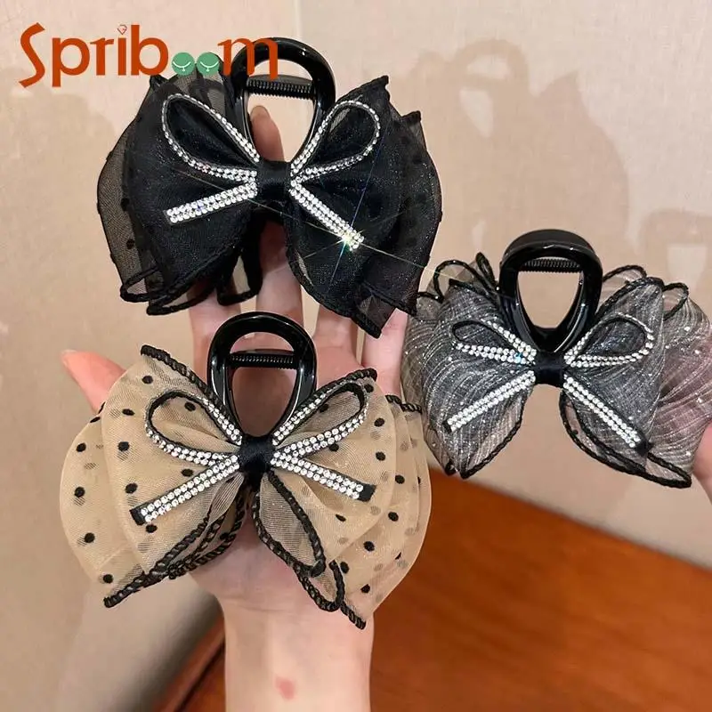 Fashion Mesh Bows Hair Claw Clips for Women Princess Korean Zircon Hairpin Elegant Hair Accessories Temperament Girls Headdress
Fashion Mesh Bows Hair Claw Clips for Women Princess Korean Zircon Hairpin Elegant Hair Accessories Temperament Girls Headdress