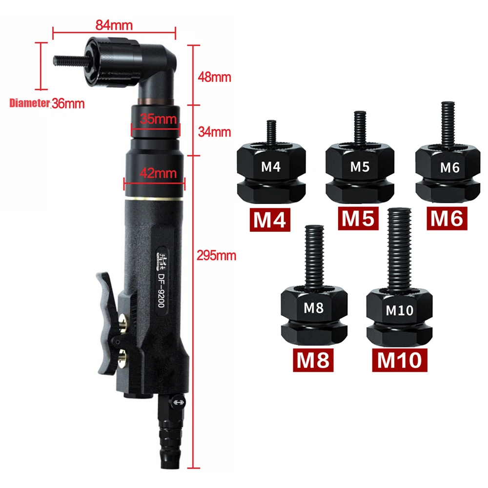 AhuHardwarePneumatic 90 degrees Rivet Nut Gun Insert Threaded Pull Setter Riveters Riveting Nuts Rivnut Tool for M4 M5 M6 M8 M10
AhuHardwarePneumatic 90 degrees Rivet Nut Gun Insert Threaded Pull Setter Riveters Riveting Nuts Rivnut Tool for M4 M5 M6 M8 M10